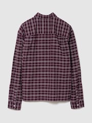 Gap Burgundy Check Relaxed Boxy Straight-Hem Oxford Shirt - Image 2 of 2