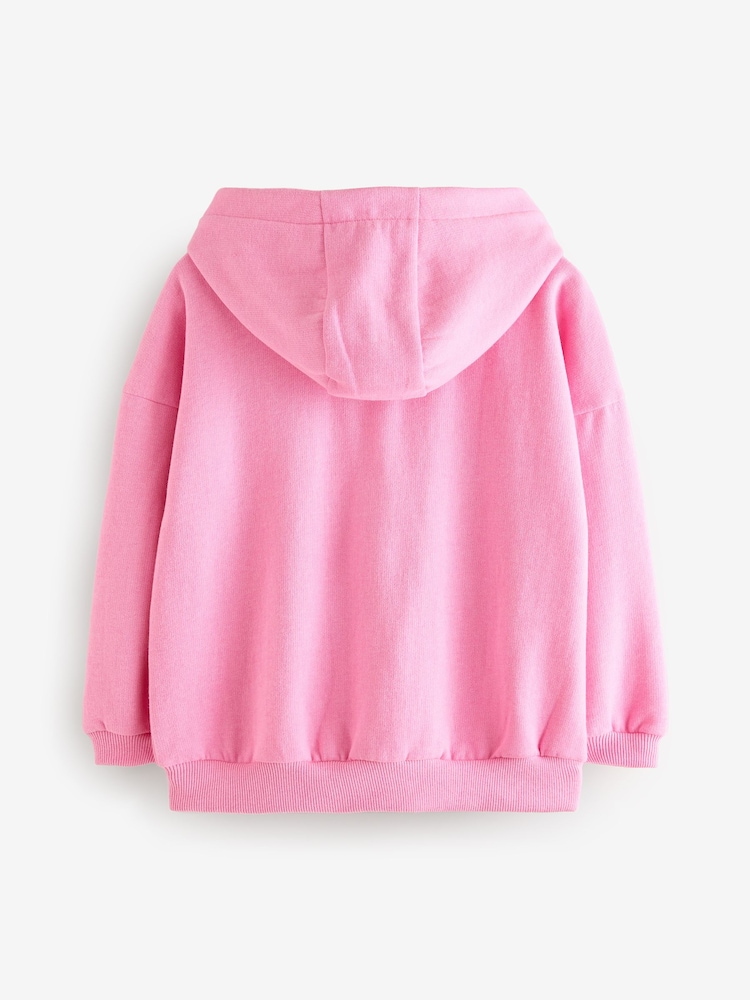 Blush Pink Zip Through Hoodie (3-16yrs) - Image 5 of 8