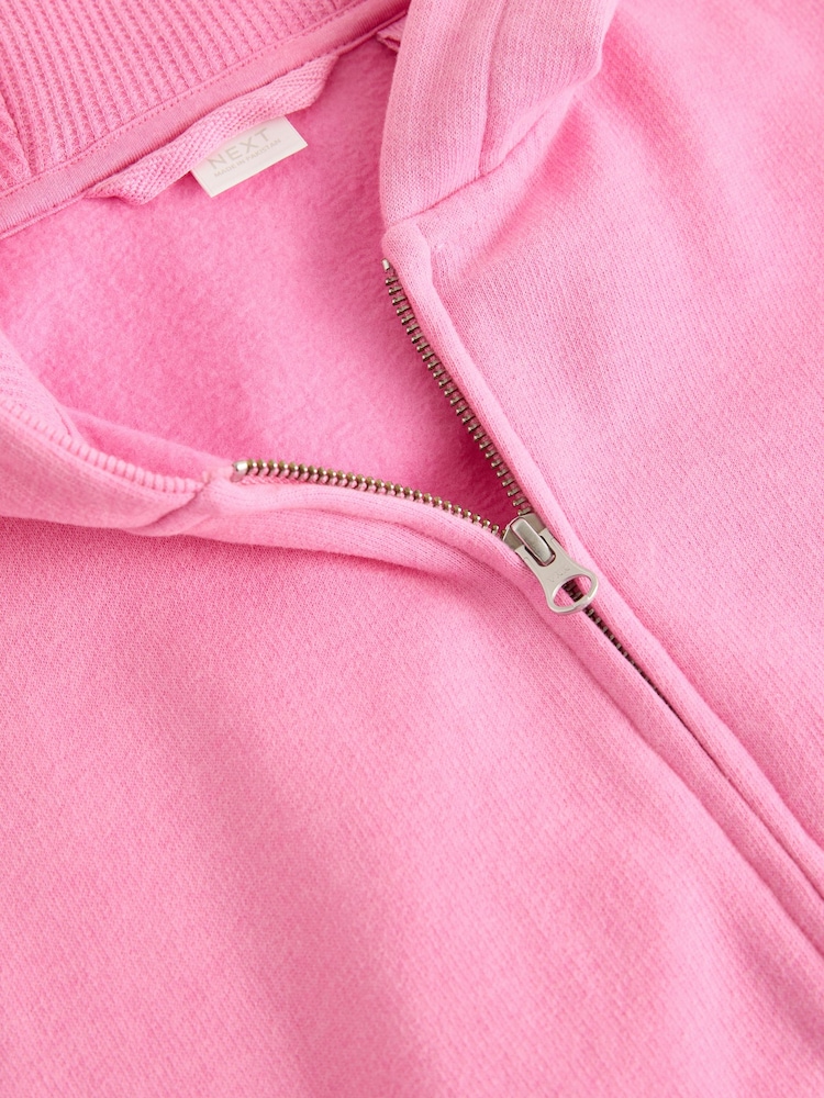 Blush Pink Zip Through Hoodie (3-16yrs) - Image 6 of 8