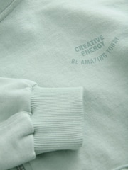 Green Slogan Graphic 100% Cotton Zip Through Hoodie (3-16yrs) - Image 4 of 8