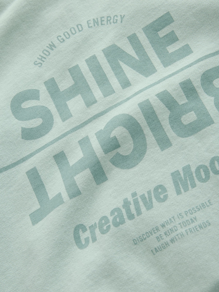 Green Slogan Graphic 100% Cotton Zip Through Hoodie (3-16yrs) - Image 5 of 8