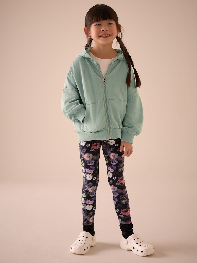 Green Slogan Graphic 100% Cotton Zip Through Hoodie (3-16yrs) - Image 7 of 8