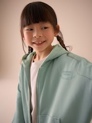 Green Slogan Graphic 100% Cotton Zip Through Hoodie (3-16yrs) - Image 8 of 8