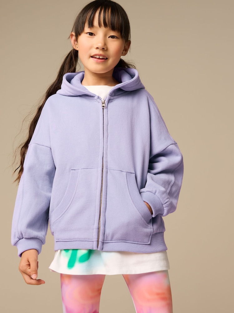 Dusky Purple Zip Through Hoodie (3-16yrs) - Image 1 of 1