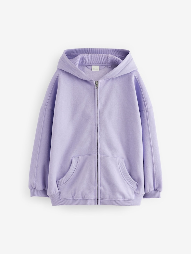 Dusky Purple Zip Through Hoodie (3-16yrs) - Image 5 of 8