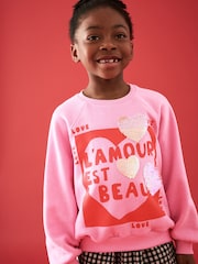 Pink Sequin Hearts Sweatshirt (3-16yrs) - Image 1 of 7