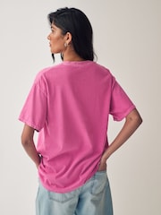 Pink Ibiza City Bright Summer 100% Cotton Graphic Crew Neck T-Shirt - Image 3 of 6
