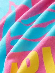 Pink Ibiza City Bright Summer 100% Cotton Graphic Crew Neck T-Shirt - Image 6 of 6