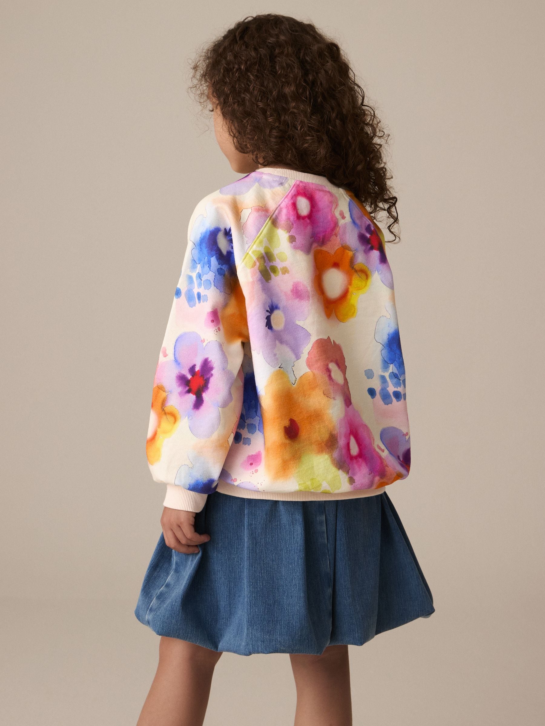 Buy Multi Floral Print Sweatshirt (3-16yrs) from Next Luxembourg