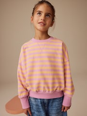 Pink/Yellow Stripe 100% Cotton Sweatshirt (3-16yrs) - Image 1 of 7