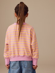 Pink/Yellow Stripe 100% Cotton Sweatshirt (3-16yrs) - Image 3 of 7