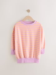 Pink/Yellow Stripe 100% Cotton Sweatshirt (3-16yrs) - Image 5 of 7