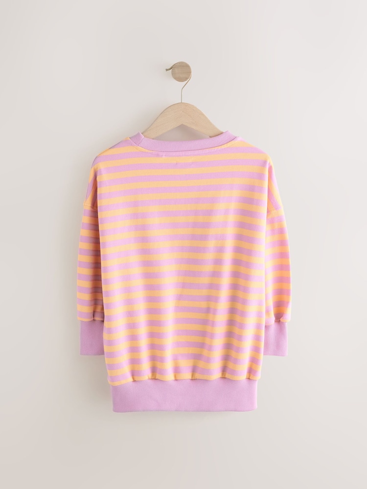 Pink/Yellow Stripe 100% Cotton Sweatshirt (3-16yrs) - Image 6 of 7