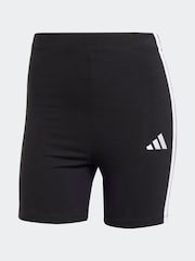 adidas Black 3 Stripe Bike Shorts - Image 7 of 7
