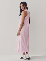 adidas Pink Maxi 3-Stripes Dress - Image 2 of 9