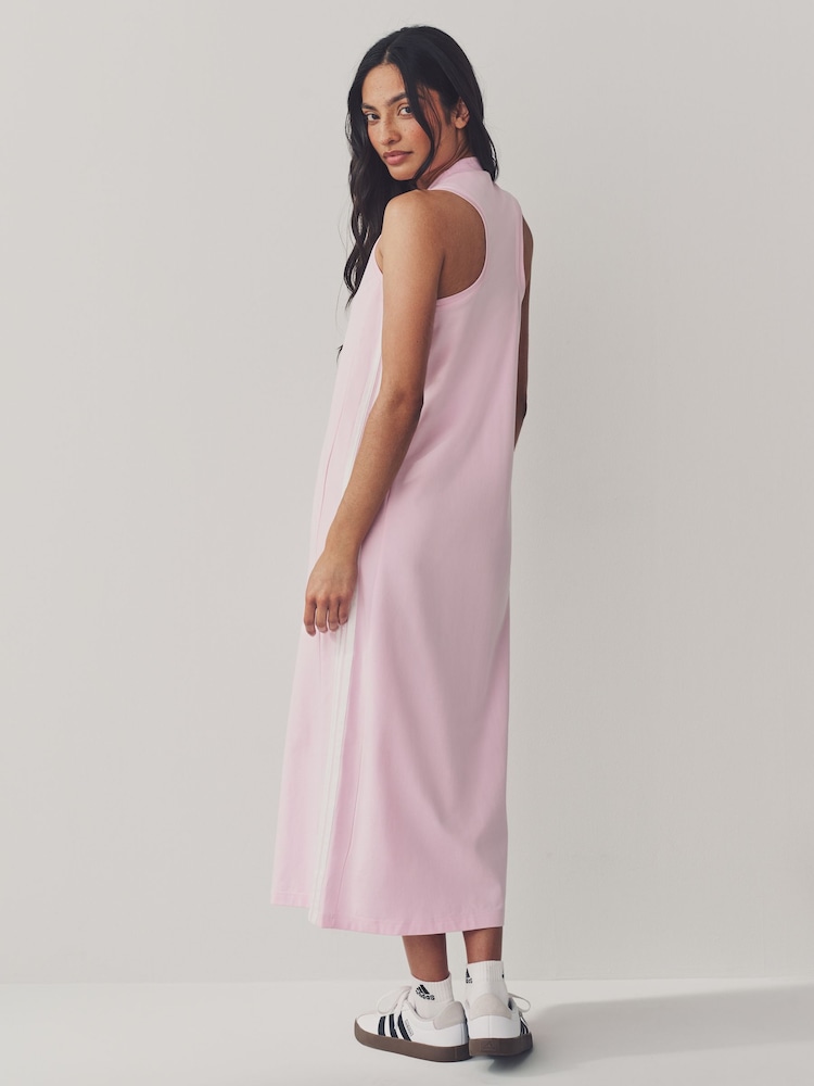 adidas Pink Maxi 3-Stripes Dress - Image 2 of 9