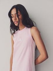 adidas Pink Maxi 3-Stripes Dress - Image 4 of 9