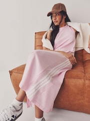 adidas Pink Maxi 3-Stripes Dress - Image 5 of 9
