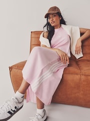 adidas Pink Maxi 3-Stripes Dress - Image 6 of 9