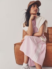 adidas Pink Maxi 3-Stripes Dress - Image 8 of 9