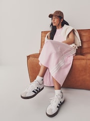 adidas Pink Maxi 3-Stripes Dress - Image 9 of 9