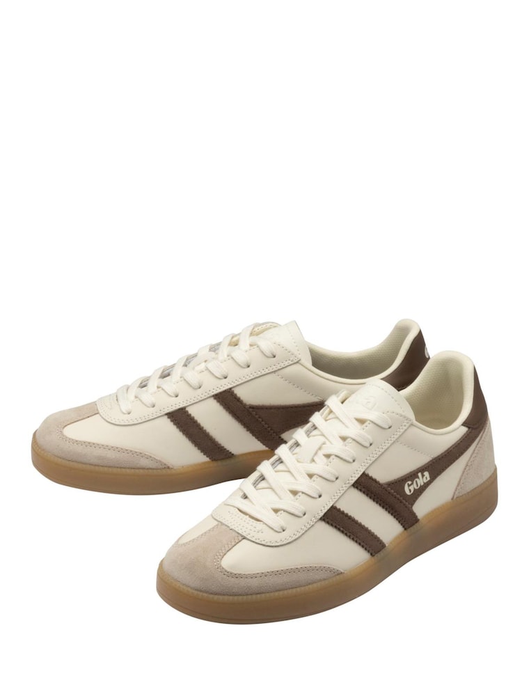 Gola Off White Viper Leather Lace-Up Trainers - Image 2 of 4
