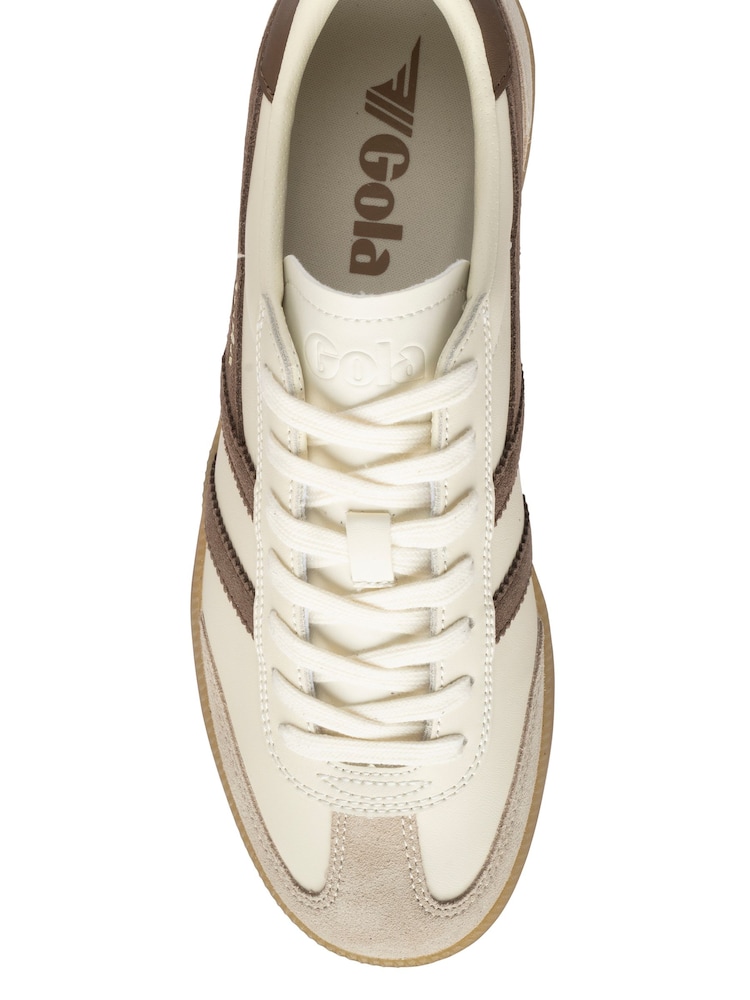 Gola Off White Viper Leather Lace-Up Trainers - Image 4 of 4