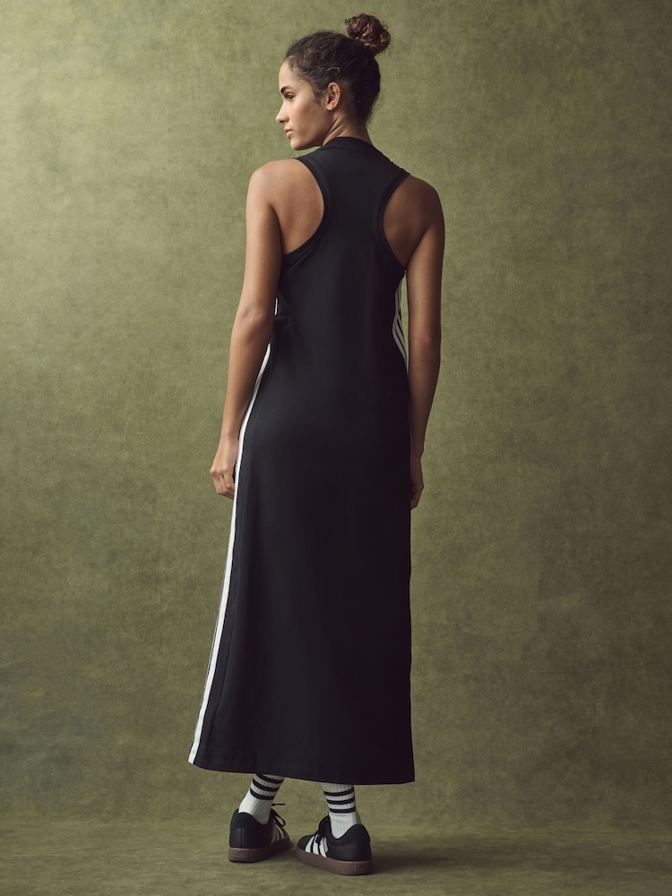 adidas Black Maxi 3-Stripes Dress - Image 2 of 4