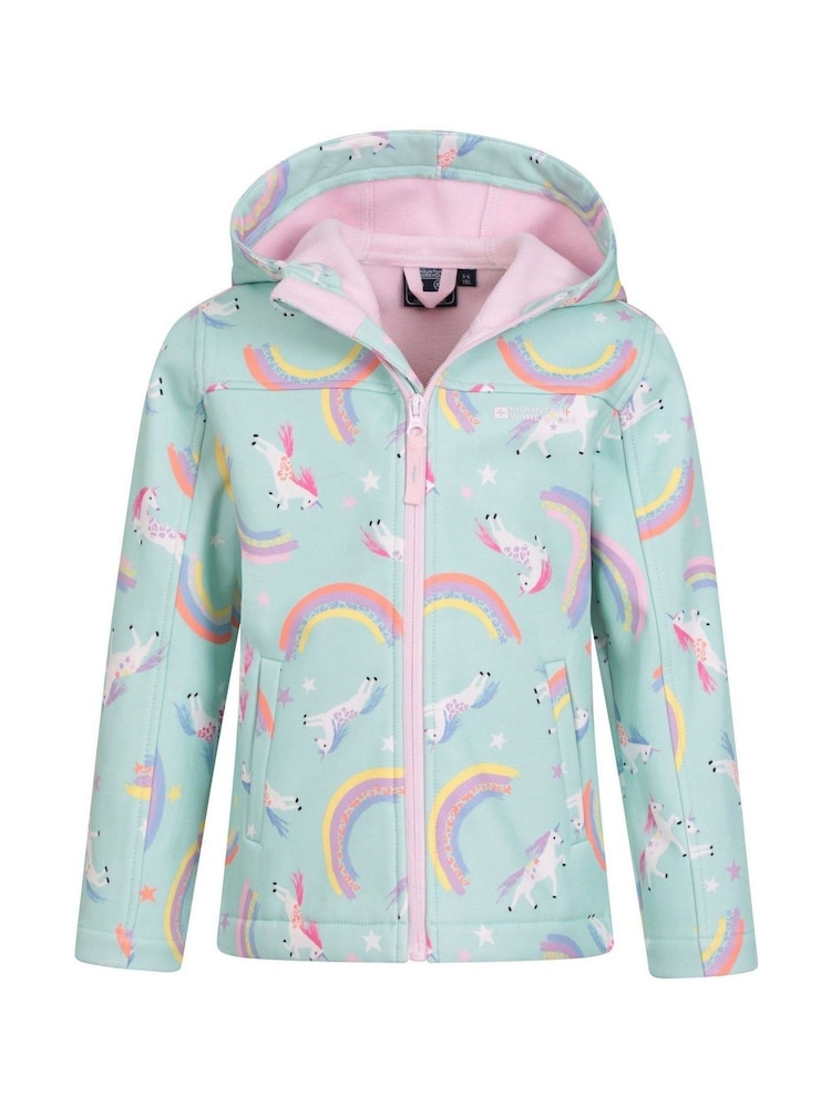 Mountain Warehouse Dark Green Exodus Kids Printed Water-Resistant Softshell Jacket - Image 2 of 6