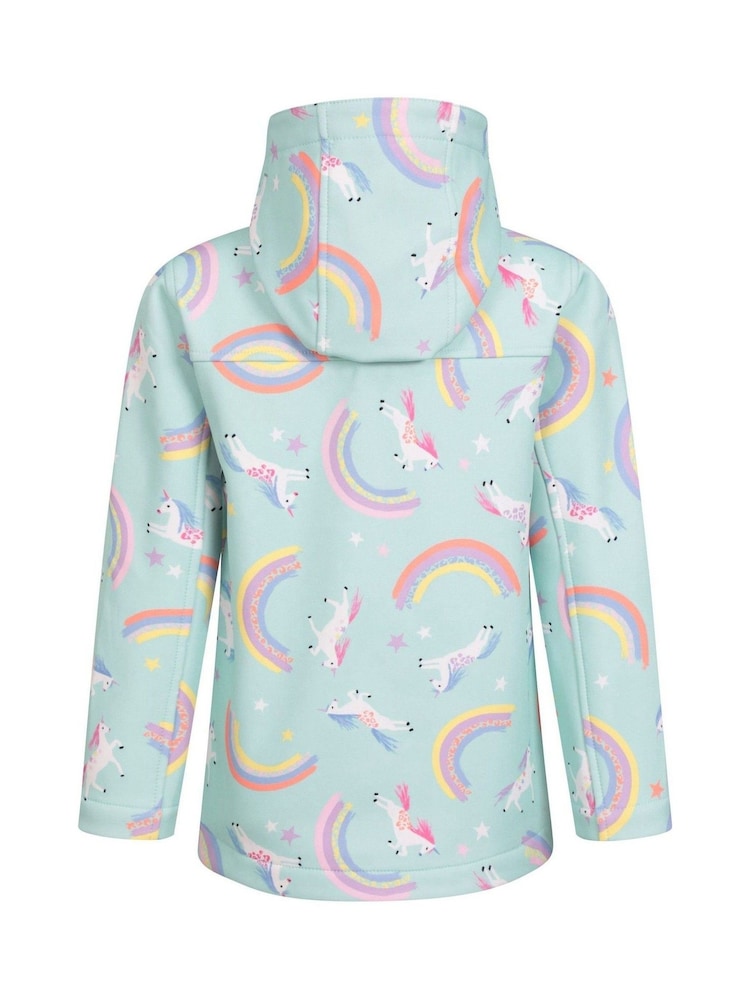 Mountain Warehouse Dark Green Exodus Kids Printed Water-Resistant Softshell Jacket - Image 3 of 6