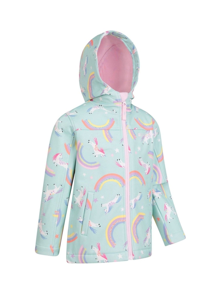 Mountain Warehouse Dark Green Exodus Kids Printed Water-Resistant Softshell Jacket - Image 4 of 6