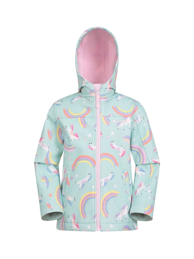 Mountain Warehouse Dark Green Exodus Kids Printed Water-Resistant Softshell Jacket - Image 5 of 6