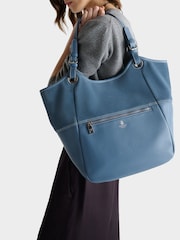 Osprey London Blue The Luxe Woodstock Suede & Leather Tote Bag - Image 1 of 6