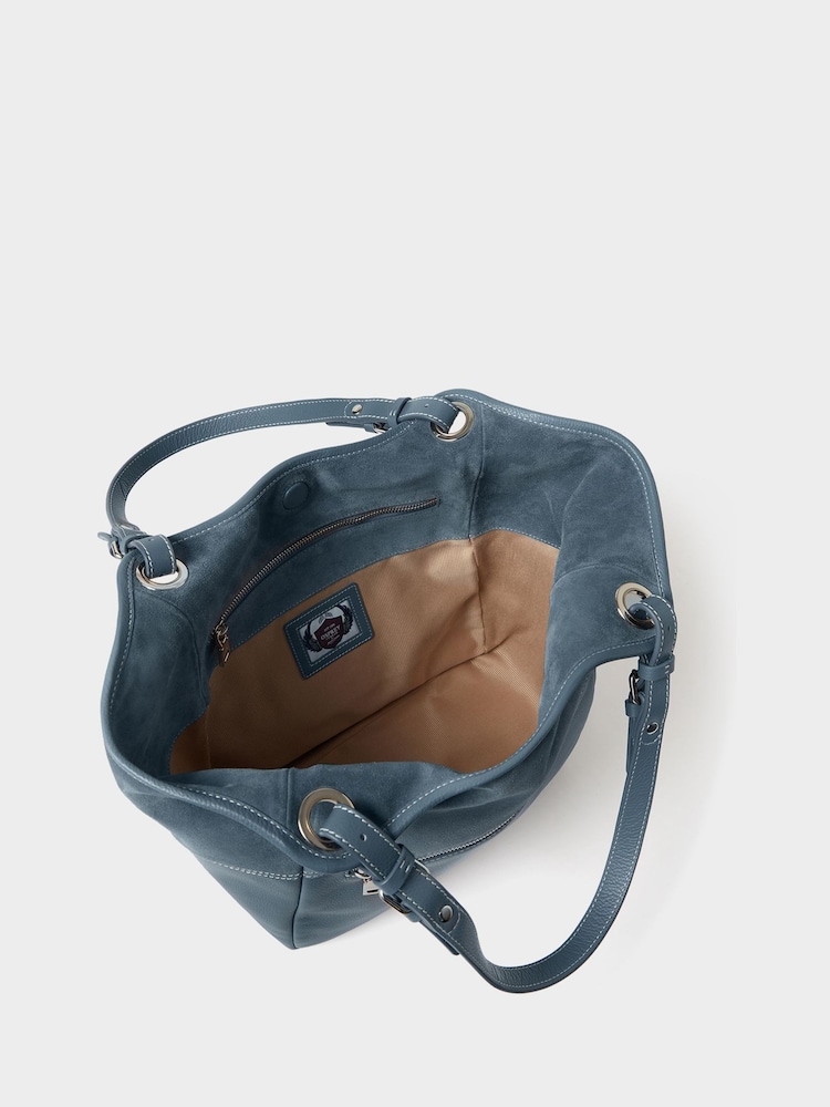 Osprey London Blue The Luxe Woodstock Suede & Leather Tote Bag - Image 6 of 6 Osprey London Blue The Luxe Woodstock Suede & Leather Tote Bag - Image 6 of 6