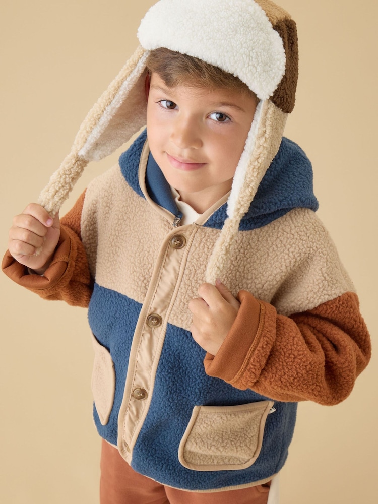 KIDLY by MORI Natural Colourblock Trapper Hat - Image 1 of 3 KIDLY by MORI Natural Colourblock Trapper Hat - Image 1 of 3