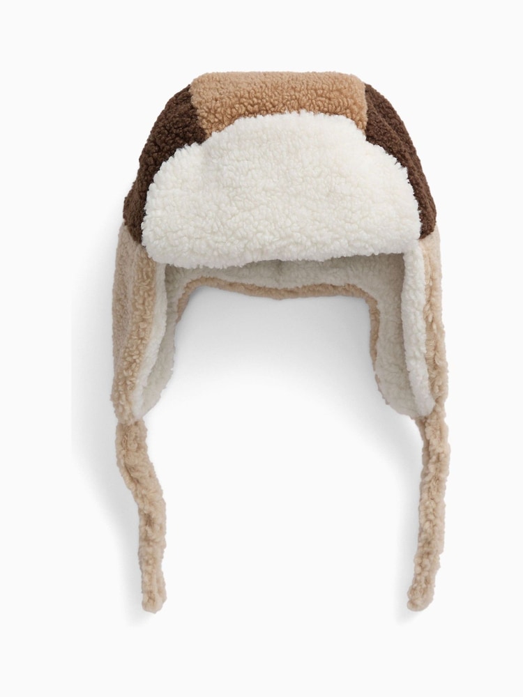 KIDLY by MORI Natural Colourblock Trapper Hat - Image 2 of 3 KIDLY by MORI Natural Colourblock Trapper Hat - Image 2 of 3