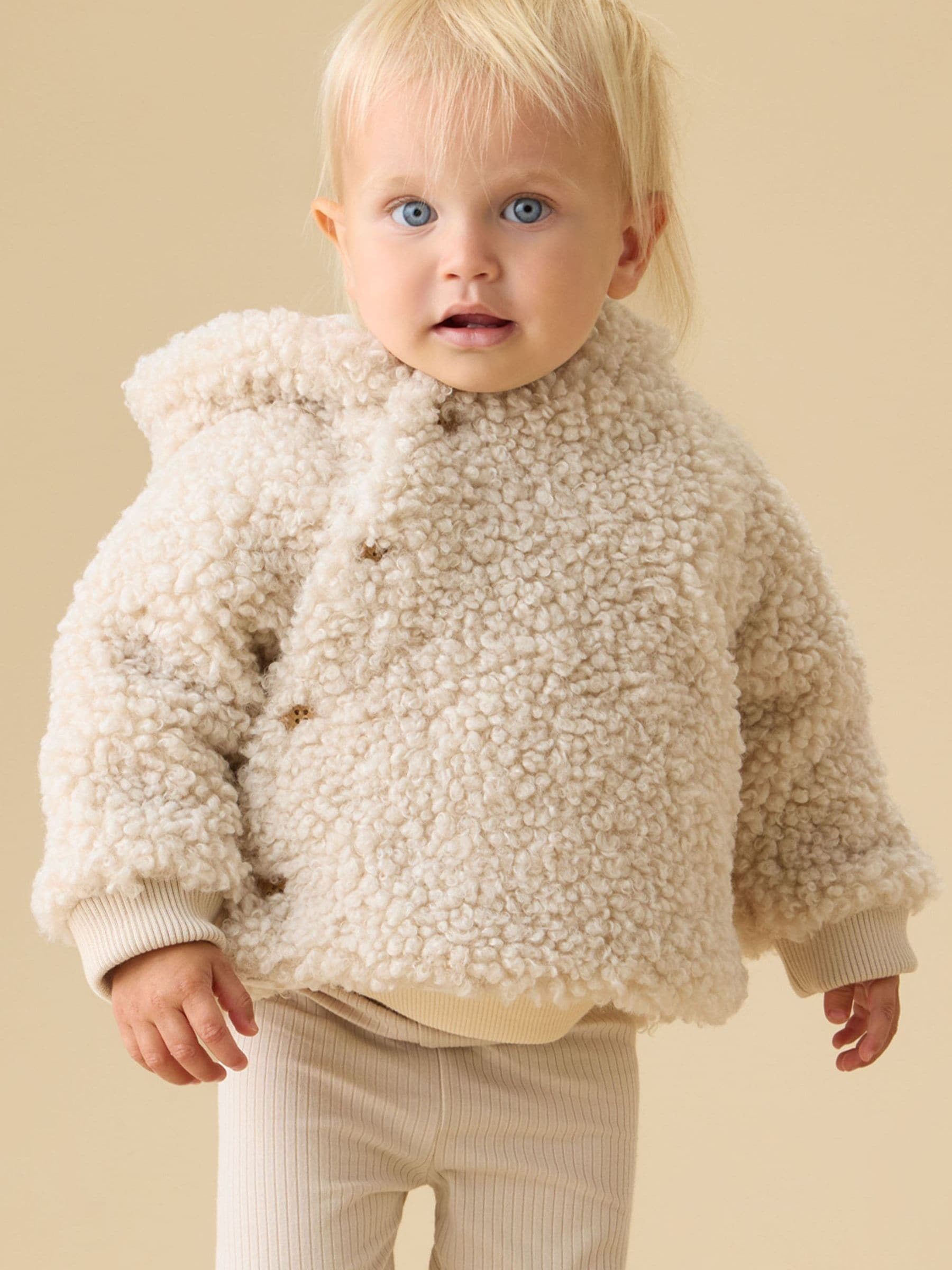 MORI Cream Borg Hooded Jacket