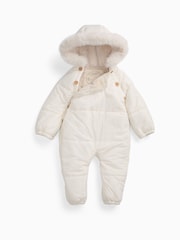 MORI Cream Faux Fur Lined Embroidered Snowsuit - Image 3 of 5