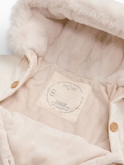 MORI Cream Faux Fur Lined Embroidered Snowsuit - Image 4 of 5