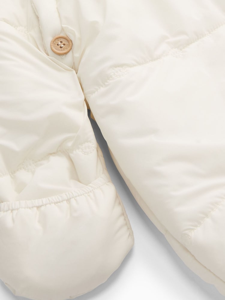 MORI Cream Faux Fur Lined Embroidered Snowsuit - Image 5 of 5 MORI Cream Faux Fur Lined Embroidered Snowsuit - Image 5 of 5