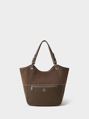 Osprey London Brown The Luxe Woodstock Suede & Leather Tote Bag - Image 1 of 5