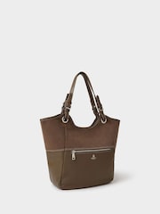 Osprey London Brown The Luxe Woodstock Suede & Leather Tote Bag - Image 2 of 5