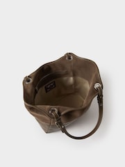 Osprey London Brown The Luxe Woodstock Suede & Leather Tote Bag - Image 5 of 5