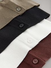 The Set Black/Red/Cream/Sage Green 4 Pack Fine Knit Button Through Cardigan - Image 9 of 9