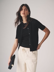 The Set Black 2 Piece Vest & Cardigan Set - Image 1 of 11
