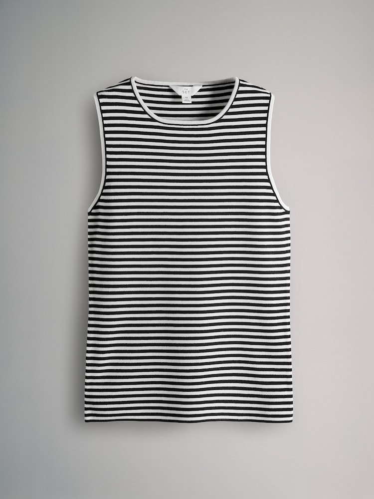 The Set Black/Cream/Black Cream Stripe 3 Pack Knitted Vests - Image 10 of 13