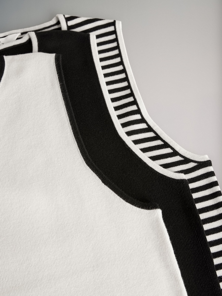 The Set Black/Cream/Black Cream Stripe 3 Pack Knitted Vests - Image 13 of 13