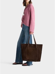 Osprey London Brown The Montana Suede Tote Bag - Image 2 of 7