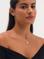 Ensemble Jon Richard en cristal plaqué rhodium et halo de perle - Image 3 sur 4