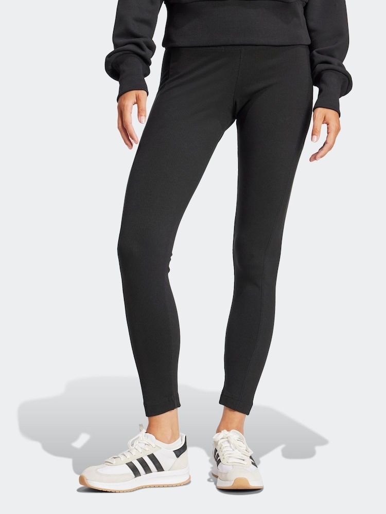 adidas Black ALL SZN Rib High-Waist 7/8 Leggings - Image 1 of 6